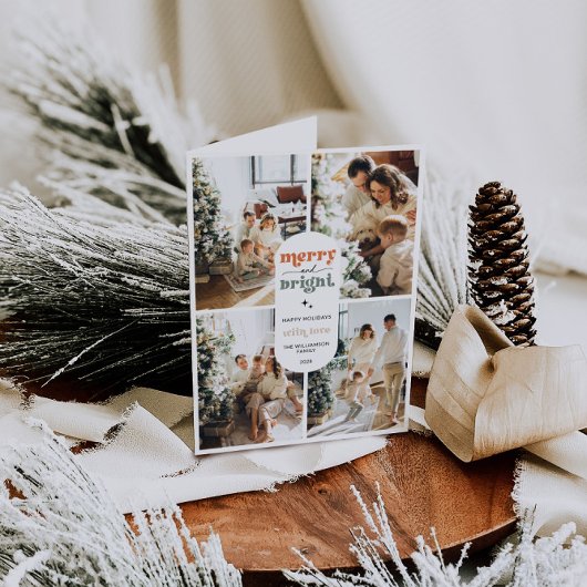 Retro Family Foto Christmas Feiertagskarte