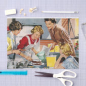 Retro Family Küche Seidenpapier (Handwerk)