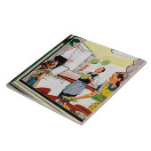 Retro Family Küchendekor Fliese (Seite)