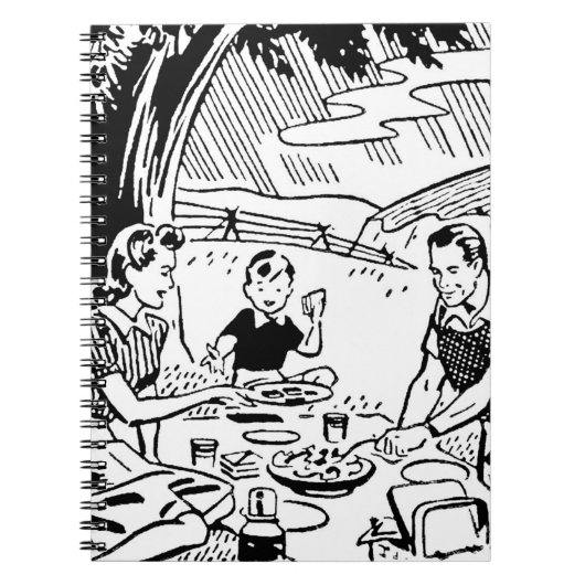 Retro Family Picnic Notizblock (Vorderseite)