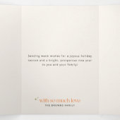 Retro Family Portrait Christmas Holiday Photo Dreifach Gefaltete Karte (Innenseite Mitte)