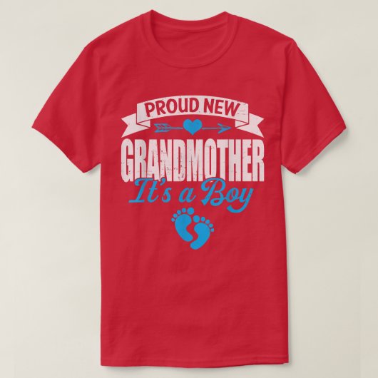 Retro Family Proud New Grandmother It's A Boy Gend T-Shirt (Design vorne)
