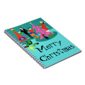 Retro Family Trimming the Christmas Tree Notebook Notizblock (Rechte Seite)