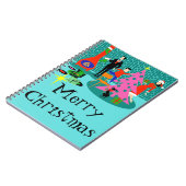 Retro Family Trimming the Christmas Tree Notebook Notizblock (Linke Seite)