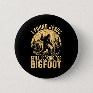 Retro fand Jesus Bigfoot lustig christlich Button