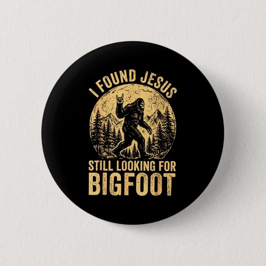 Retro fand Jesus Bigfoot lustig christlich Button (Vorderseite)