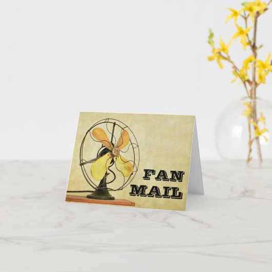 Retro Fanpost-Anmerkungs-Karte Karte (Gelbe Blume)