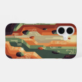 Retro-Fantasie-Canyon-Pixel-Art iPhone 16 Hülle (Rückseite (Horizontal))