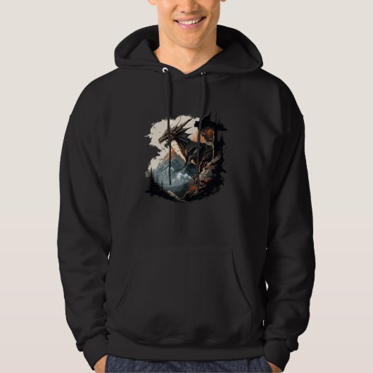 Retro Fantasy Dragon 1 Hoodie (Vorderseite)