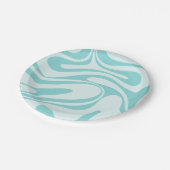Retro Fantasy Swirf Cooles, Abstraktes Muster Pappteller (Schrägansicht)