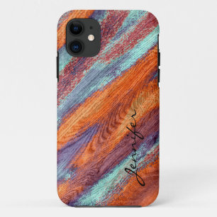Retro-Farb-Holzmaserung-Textur #2 Case-Mate iPhone Hülle