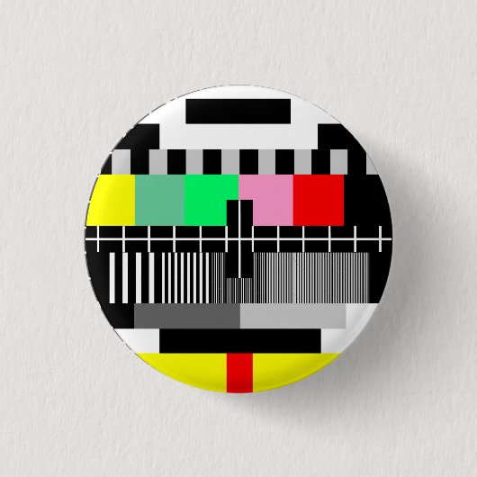 Retro-Farb-TV-Testbild Button (Vorderseite)