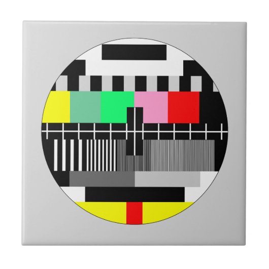 Retro-Farb-TV-Testbild Fliese (Vorderseite)