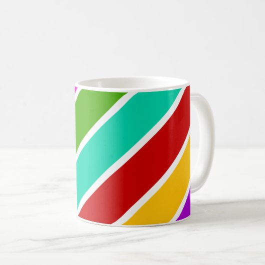 Retro-Farbbandmuster Kaffeetasse (VorderseiteRechts)