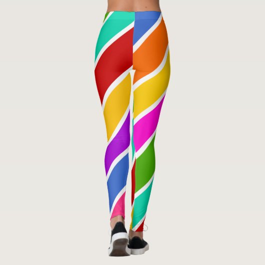 Retro-Farbbandmuster Leggings (Rückseite)
