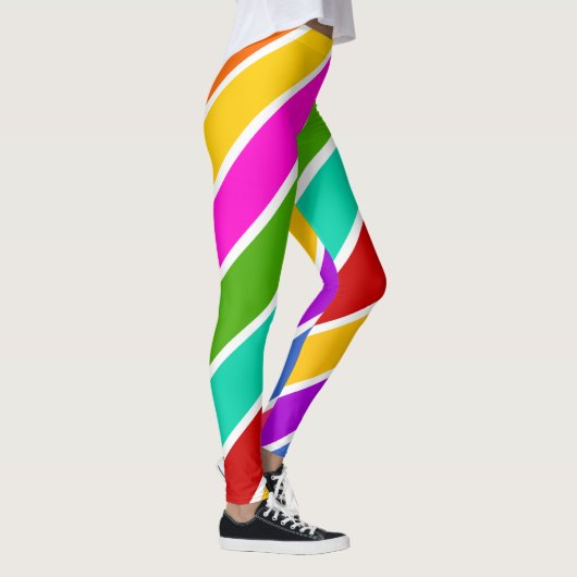 Retro-Farbbandmuster Leggings (Rechts)