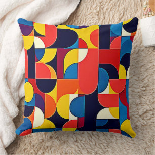 Retro-Farbblock-Geometrie-Kunst Kissen