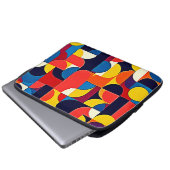 Retro-Farbblock-Geometrie-Kunst Laptopschutzhülle (Vorne Knopf)