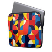Retro-Farbblock-Geometrie-Kunst Laptopschutzhülle (Vorderseite Links)