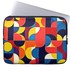 Retro-Farbblock-Geometrie-Kunst Laptopschutzhülle