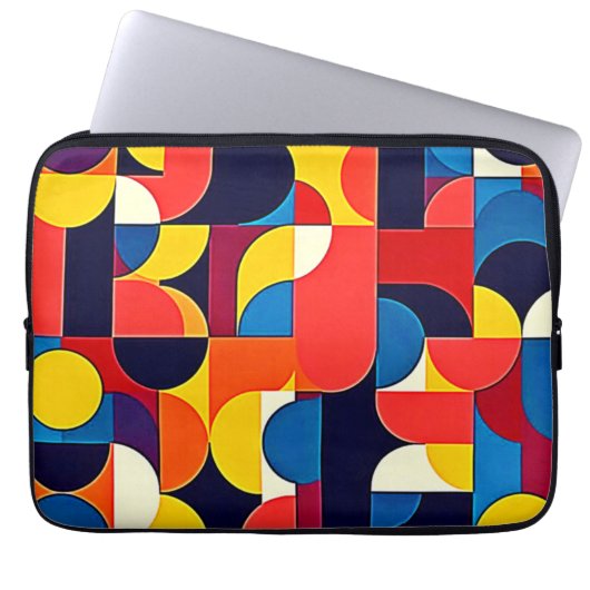 Retro-Farbblock-Geometrie-Kunst Laptopschutzhülle (Vorderseite)