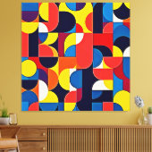 Retro-Farbblock-Geometrie-Kunst Leinwanddruck (Insitu (Wohnzimmer))