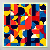 Retro-Farbblock-Geometrie-Kunst Poster (Vorne)