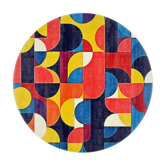 Retro-Farbblock-Geometrie-Kunst Schneidebrett (Vorderseite)