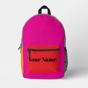 Retro-Farbblock mit individuellem Namen Bedruckter Rucksack