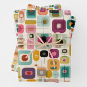 RETRO Farbblöcke geometrisches Muster des mittlere Geschenkpapier Set (Beispiel)