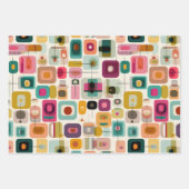 RETRO Farbblöcke geometrisches Muster des mittlere Geschenkpapier Set (Vorderseite)