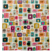 RETRO-Farbblöcke Mitte des Jahrhunderts Moderne Ge Duschvorhang (Vorderseite)