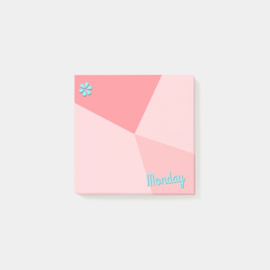 Retro-Farbblockplaner Post-it Klebezettel (Vorderseite)