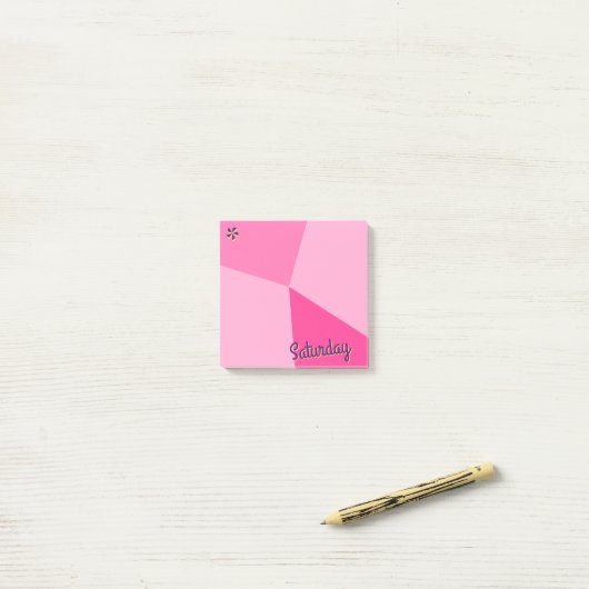 Retro-Farbblockplaner Post-it Klebezettel (Auf Schreibtisch)