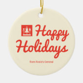 Retro-Farbbock-Boutique-Ornament Keramik Ornament (Vorne)