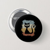 Retro-Farben der 60er Jahre Retro-Comic-Katze Süße Button (Vorne & Hinten)