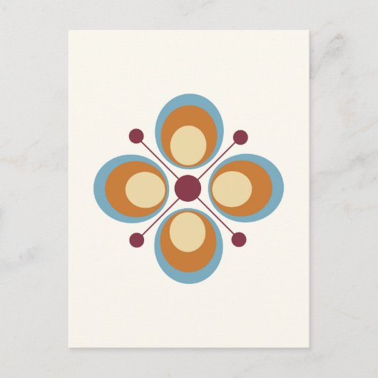 Retro-Farben Geometrie Postkarte (Vorderseite)