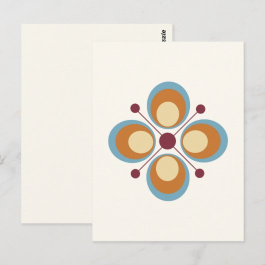 Retro-Farben Geometrien Postkarte (Vorne/Hinten)