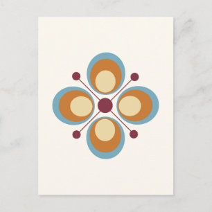 Retro-Farben Geometrien Postkarte
