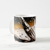 Retro-Farben Grafikstil Pinsel-Farbspritzer Kaffeetasse (Vorderseite Links)