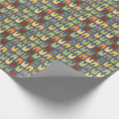 Retro-Farben-Hasen-Formen-Muster Geschenkpapier (Ecke)
