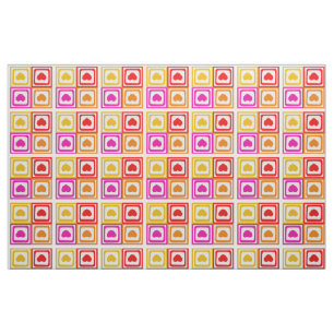 Retro-Farben Herz-Muster Stoff