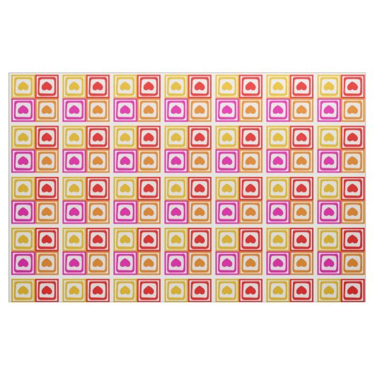 Retro-Farben Herz-Muster Stoff (Fat Quarter (45,7 x 55,9 cm))