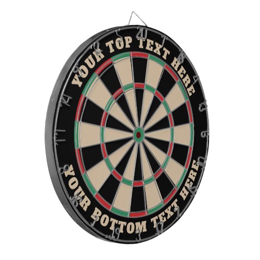 Retro-Farben - Klassischer Dartboard mit benutzerd Dartscheibe (Vorderseite Links)