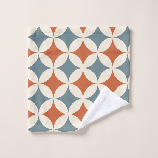 Retro Farben Mitte Jahrhundert Moderne Kreise Badhandtuch Set (Waschlappen)