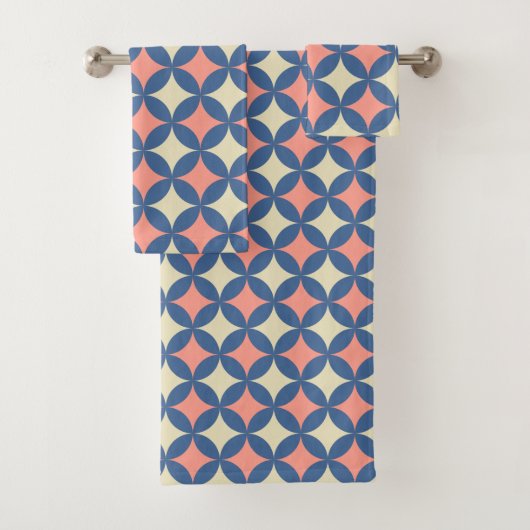 Retro Farben Mitte Jahrhundert Moderne Kreise Badhandtuch Set (Insitu)