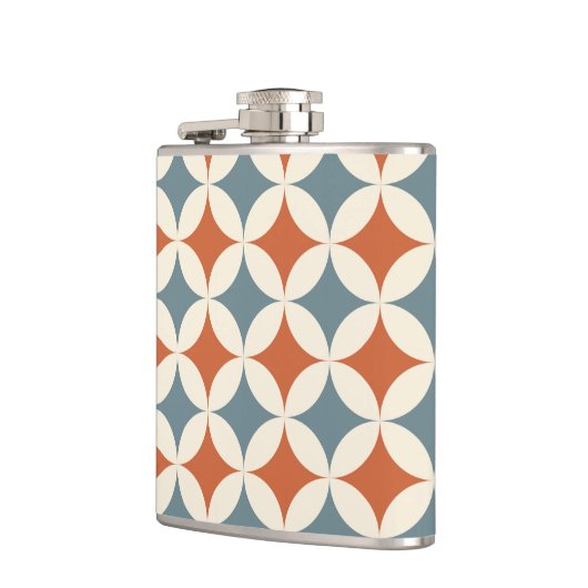 Retro Farben Mitte Jahrhundert Moderne Kreise Flachmann (Links)