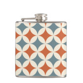 Retro Farben Mitte Jahrhundert Moderne Kreise Flachmann (Vorderseite)