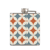 Retro Farben Mitte Jahrhundert Moderne Kreise Flachmann (Rückseite)