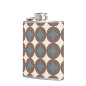 Retro Farben Mitte Jahrhundert Moderne Kreise Flachmann (Links)